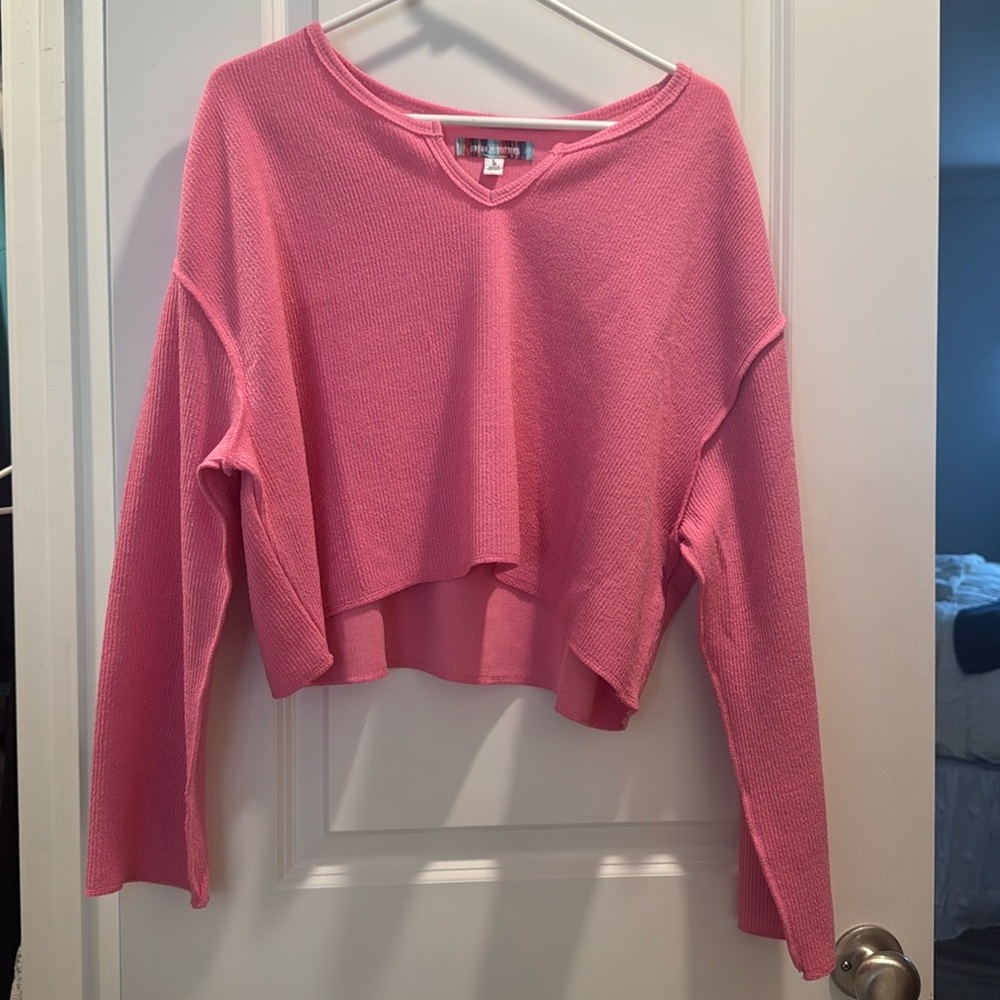 Pink urban outfitters oversized cropped sweater